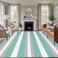 thumbnail image 3 of Turquoise Grey Stripe Area&nbsp;Rug 5x7ft Abstract Non-Slip&nbsp;Washable Square&nbsp;Rugs Soft Felt Indoor Floor Mat for Bedroom Kitchen Living Room Bathroom, 3 of 9