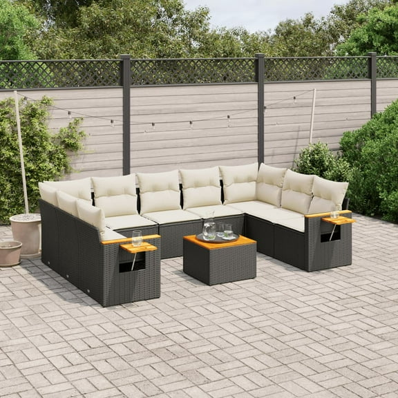 vidaXL Garden Sofa Set Black