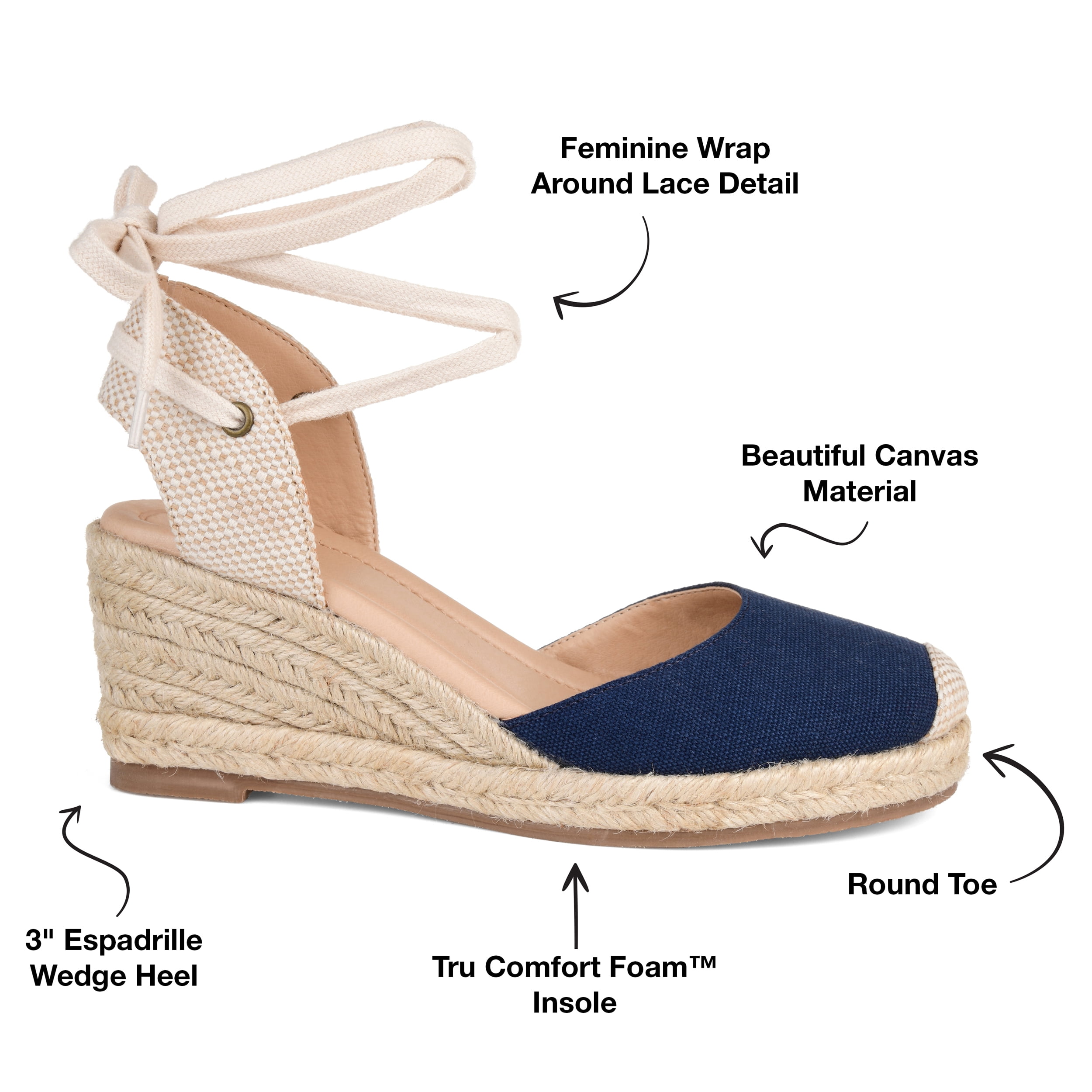 Journee Womens Monte Wedge Heel Espadrille Sandals, Widths Available