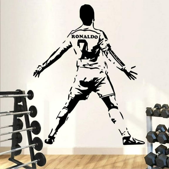 Wall Sticker Ronaldo Vinyl Decal 7 Pieces Football Wall Sticker Mural Home Decoration Kids Room DIY Bedroom Wall Poster Football 58 * 73cm
