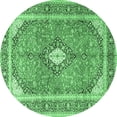 thumbnail image 1 of Ahgly Company Indoor Round Medallion Emerald Green Traditional Area Rugs, 6' Round, 1 of 4