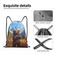 thumbnail image 4 of Lsque Snowy Mountain Photography Bear Print Drawstring Backpack Bag Sport Gym Sackpack Cinch Bags Drawstring Bags Draw String Sport Bag-Small, 4 of 6