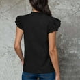 thumbnail image 4 of Soki Womens Short Sleeve T-Shirts V Neck Tops Summer Fashion Dressy Casual Basic Ruffle Blouse Soft Clothes, 4 of 9