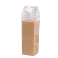thumbnail image 2 of Milk Carton Water Bottle Transparent Plastic Portable Clear Box For Juice Tea 500Ml YIWEI, 2 of 8