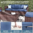thumbnail image 3 of ELPOSUN Patio Furniture 9 Pieces Rocking Swivel Chairs,Wicker Rattan Outdoor Sectional Sofa Sets, Rattan Conversation Set with Storage Table for Backyard, Poolside, Navy（Include Waterproof Covers ）, 3 of 11