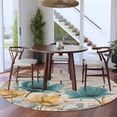 thumbnail image 3 of Watercolor Flowers Round Area Rug 7Ft Washable Circle Rugs for Dorm Laundry Room, Vintage Tulips Floral Barn Doors Wood Grain Non-Slip Carpet Floor Mats Indoor Outdoor Carpet Runner Home Decor, 3 of 8