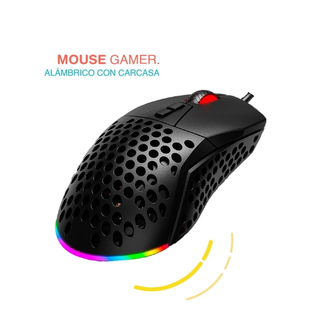 Mouse GAMER de juego Alambrico con carcasa y Luz LED RGB TITANO TT-MBK-02