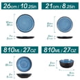 thumbnail image 3 of MALACASA Dinnerware Set, Stoneware Plates and Bowls Set for 6, 24 Piece Dishes Set, Blue, 3 of 10