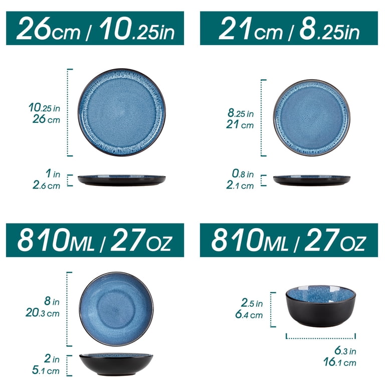 Vancasso 16 Piece Stoneware Dinnerware Set, Blue photo 5