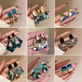 thumbnail image 2 of Aguja de plata Acrílico Geométrico Color Pendientes a juego Nicho de sentido avanzado Personalidad Pendientes de moda Estilo europeo y americano Joyas para orejas 10 # aguja de plata. verde JFHHH pequeña, 2 of 5
