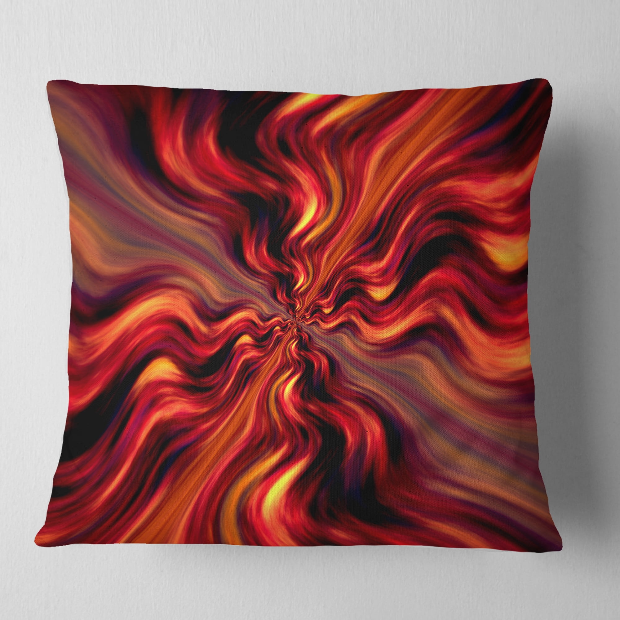 Designart Red Infinity Illustration - Abstract Throw Pillow - 16x16