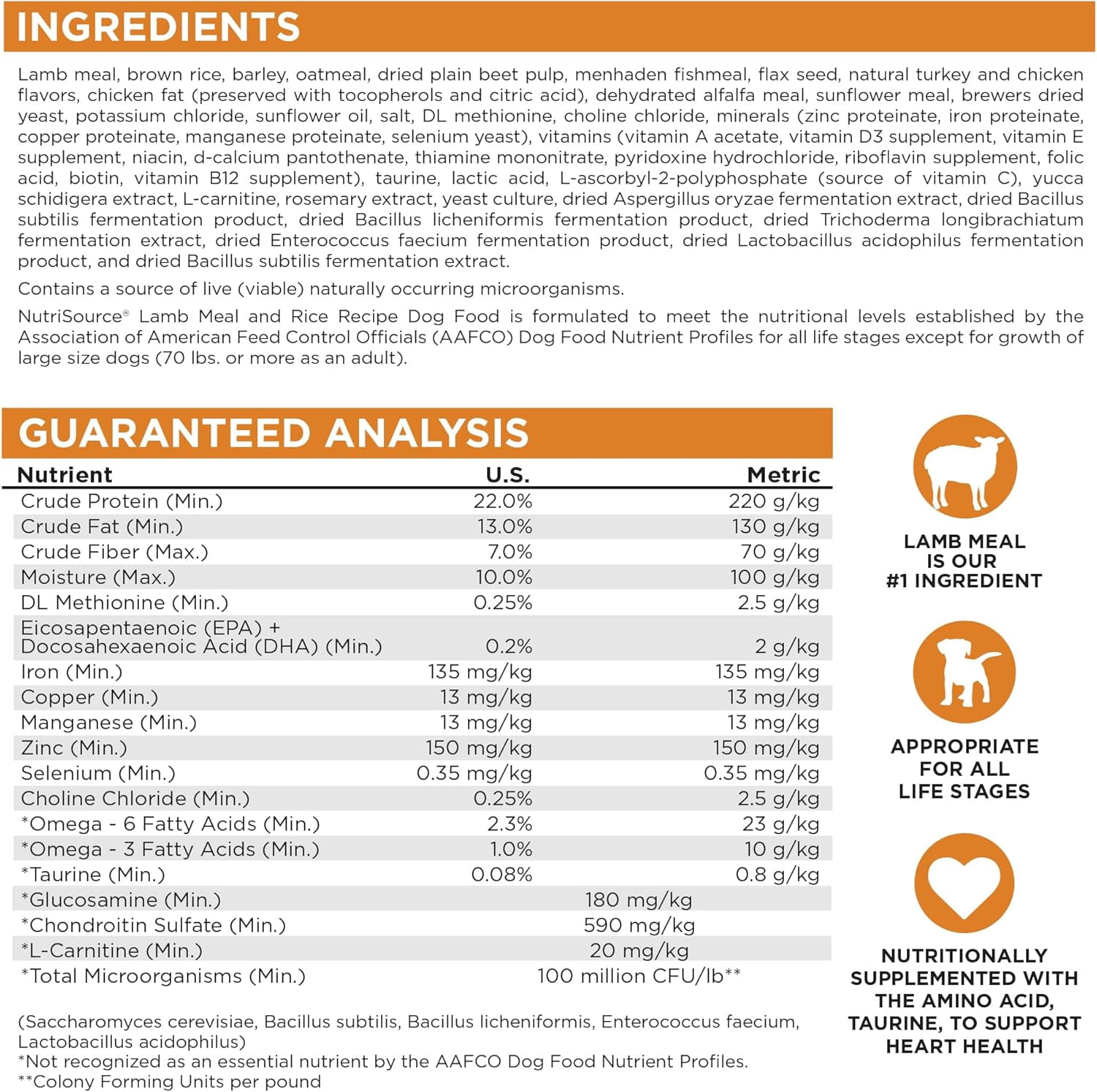 NutriSource with Wholesome Grains Lamb Meal & Rice Recipe Dog Food 12 lb