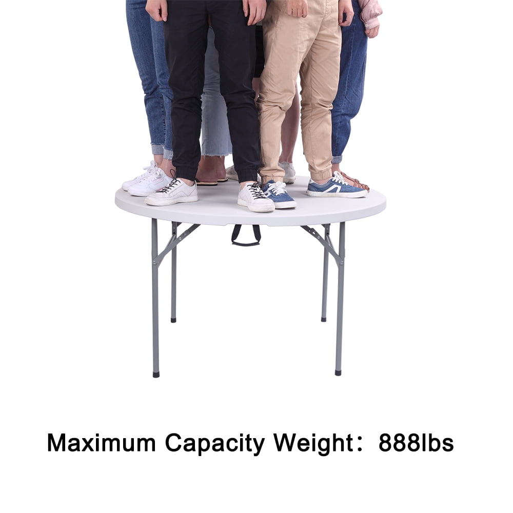 Kepooman 48" Folding Table, White Round Folding Utility Table for Offices, Schools, Gardens, Guards, Portable Indoor Outdoor Picnic Party Dining Camp Tables Kepooman 48" Folding Table, White Round Folding Utility Table for Offices, Schools, Gardens, Guards, Portable Indoor Outdoor Picnic Party Dining Camp Tables