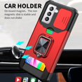 thumbnail image 3 of LAICAIW Compatible for Samsung Galaxy S21 Plus Phone Case with Screen Protector Card Holder Stand Kickstand Heavy Duty Shockproof Hybrid Rugged Drop Protective Cover for Women Men Girls 6.7 inch Red, 3 of 6