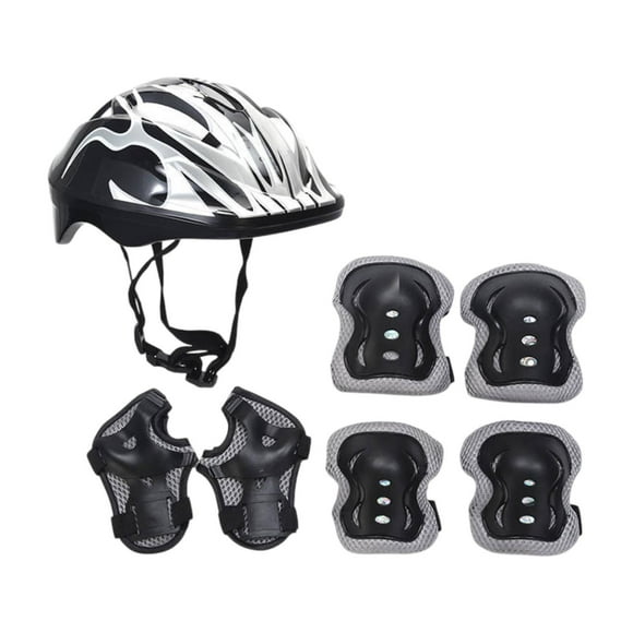 Casco de bicicleta para niños, casco deportivo ligero, equipo para patineta, casco para patineta Plata Negro