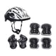 thumbnail image 1 of Casco de bicicleta para niños con muñequeras, casco de patinaje portátil con coderas para Plata Negro, 1 of 8