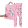 thumbnail image 2 of Emy Dola Little Girls Dinosaur Pajamas Sets Long Sleeve Tops and Long Pants Pjs Jammie Set For 3-9 Years Toddler's Sleepwear, 2 of 5