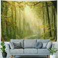 thumbnail image 4 of Autua Enchanted Forest Tapestry Natural Sunlight Landscape Green Tree Hole Tapestry Tapestry Tapestry is suitable for living room, bedroom, home decoration 50x40inch, 4 of 6