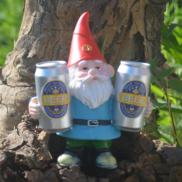 Old Man Drinking Beer Garden Elves Sculpture Resin Decoration Gnome Statue Home Miniature Figurine Fairy Craft OrnamentsBAustralia He Qiyong unisex