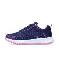Casual Shoes Walking Mesh Flat Shoe Unisex Solid Color Casual Comfortable Lightweight Women Men Lace Up Athletic Sneakers Running Fitness Blue Pink Size 44
