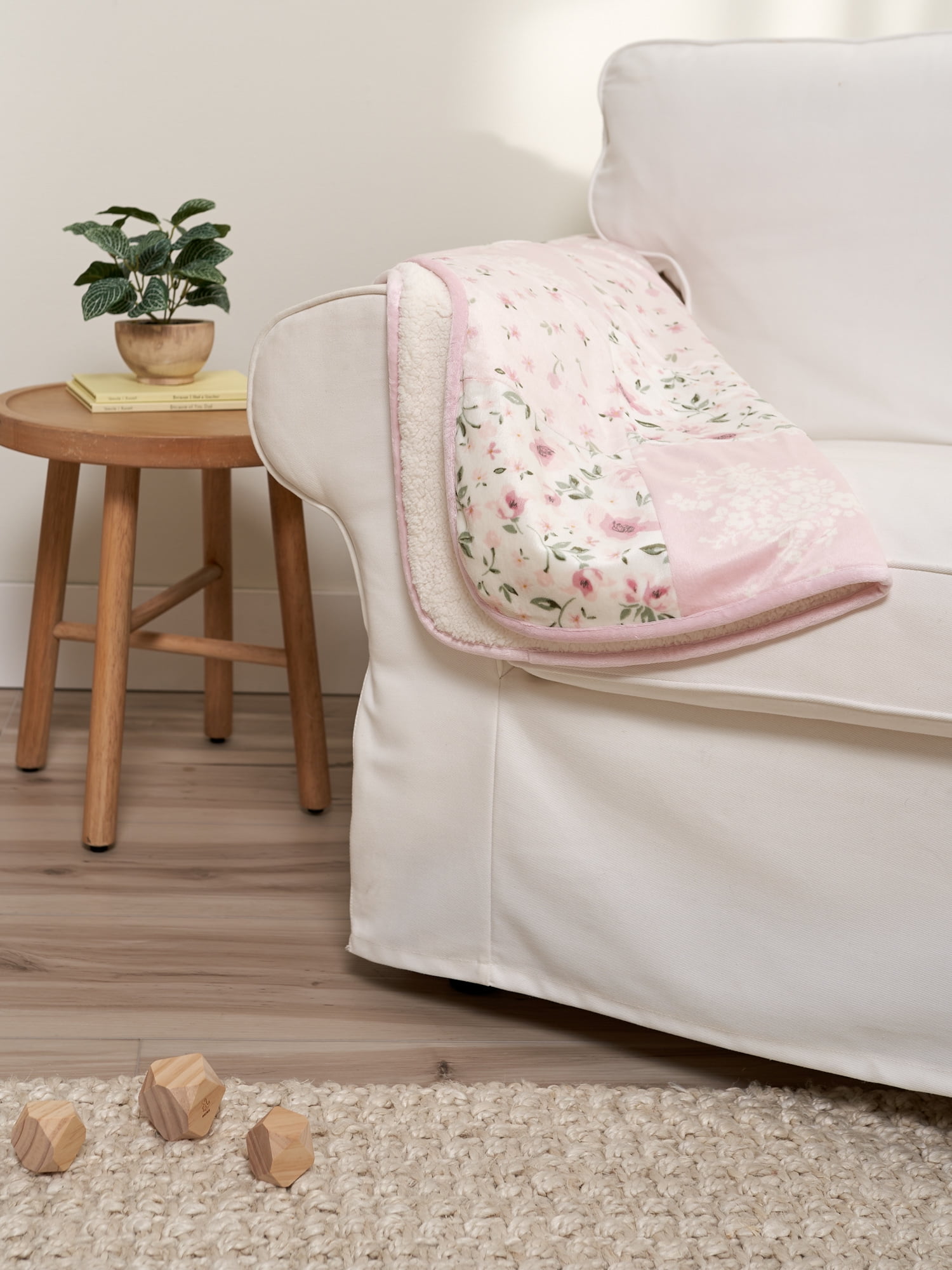 Modern Moments By Gerber Baby & Toddler Girl Super Soft Patchwork Blanket, Light Pink