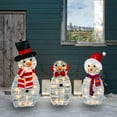thumbnail image 3 of Dazzle Bright Christmas Muñeco de nieve iluminado, 3 piezas impermeable enchufe en muñeco de nieve 2D para patio, césped, jardín, fiesta (blanco cálido), 3 of 5