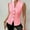 Pink, variant on Womens Sleeveless V Neck Button Front Vest Pink Soft Casual Dressy Work Office Layering Top,Size M