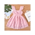 thumbnail image 2 of Franhais Girls Casual Dress, Solid Color Fly Sleeve Dot Texture Bowknot Patchwork Backless Dress, 2 of 8