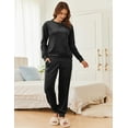 thumbnail image 3 of Ekouaer Womens Pajamas Sets Velvet Long Sleeve Jogger Pjs Soft Sleepwear 2 Piece Lounge Sets Casual Tracksuits, 3 of 7