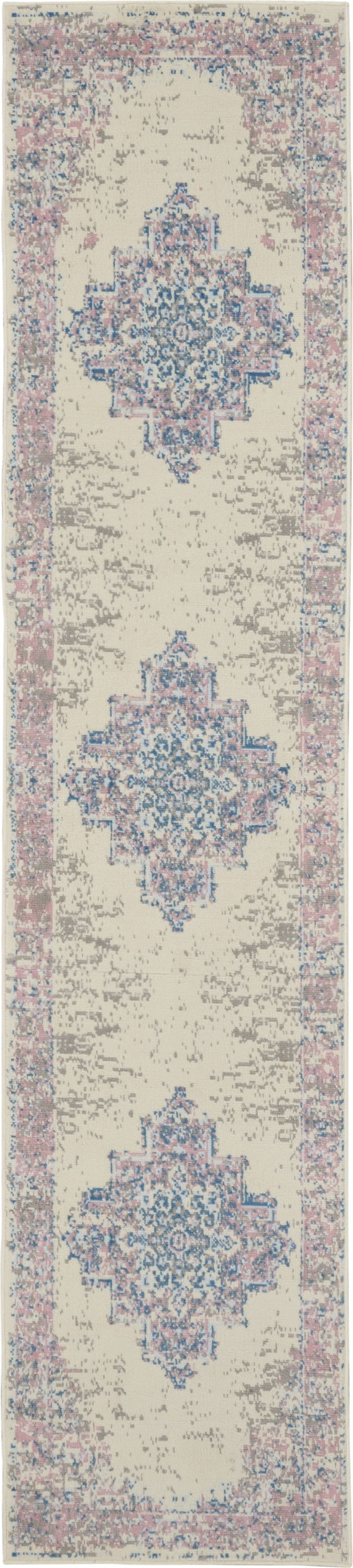 Nourison Grafix Persian Ivory/Pink 2'2" x 12' Area Rug, (2x12)