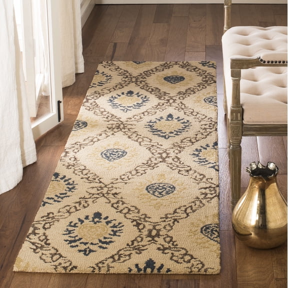 Safavieh Antiquity Alphonse Geometric Wool Runner Rug, Light Gold/Multi, 2'3" x 12'