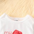 thumbnail image 4 of 0-3 Months Baby Boy Christmas Outfit Long Sleeve Romper Overall Pants Hat 3Pcs Fall Winter Clothes Set 3 6 9 12 18 Months Toddler Boys Clothes,Red, 4 of 9