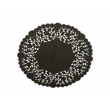 Pack of 50 Black Paper Lace 6" Doilies for Elegant and Sophisticated Table Decor - Made in Canada