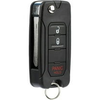 Key Fob Replacement for 2004 2005 2006 2007 2008 2009 2010 2011 2012 2013 2014 2015 2016 2017 Chrysler Jeep 3-Button Keyless Entry Remote Head Flip Key KOBDT04A