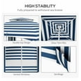 thumbnail image 5 of Beach Umbrella 5.8ft, Cabana Style, Portable Sun Shelter with Windows & Ruffles - Blue White Stripe, 5 of 9