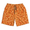 thumbnail image 4 of Bixox Men's Orange Glitter printing Casual Classic Fit Short Summer Beach Shorts, 4 of 6