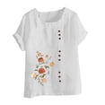 thumbnail image 4 of IROINNID Women's Summer Oversize Casual Round-Neck Minimalist Short Sleeve Flower Printing Loose Shirt Tops, 4 of 5