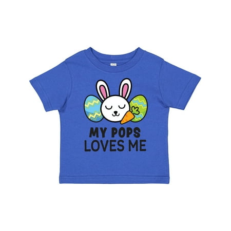 

Inktastic My Pops Loves Me with Bunny and Easter Eggs Gift Toddler Boy or Toddler Girl T-Shirt