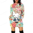 thumbnail image 5 of Vestido sexy hasta la rodilla para mujer, de primavera y otoño, con capucha, manga larga, con bolsillos de HELLO KITTY, vestido sencillo e informal ajustado, 5 of 5