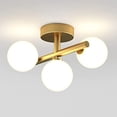 thumbnail image 1 of Artika Bloom Modern Flush Mount Ceiling Light Fixture, Gold, 1 of 5