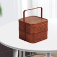 thumbnail image 3 of caja de almuerzo chino,Caja de bambú de la caja del almuerzo de la artesanía de la mano antigua,Cestas de picnic de doble capa Camping retro chino,Caja de almuerzo de estilo vintage retro Soledad caja de almuerzo chino, 3 of 10