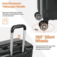 thumbnail image 5 of Tripcomp 3 Piece Carry-on Luggage Sets, Hardside Suitcase with Spinner Wheels,Travel Backpack and a Packing Cube (Black), 5 of 13