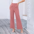 thumbnail image 2 of FRSASU Women's Dress Pants Wide Leg Pull On Stretchy Work Slacks High Waisted Business Casual Straight Trousers with Pockets Pink, 2 of 9
