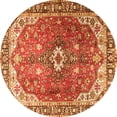 thumbnail image 1 of Ahgly Company Indoor Round Medallion Orange Traditional Area Rugs, 4' Round, 1 of 1