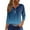 607#Blue, variant on Women V Neck Button Down 3/4 Length Sleeve Blouse Loose Fit Dressy Casual Top for Work and Outdoor Wear Pink L