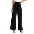 thumbnail image 1 of Pantalones de trabajo holgados, color negro, cintura elástica, estilo elegante de oficina, talla XL, 1 of 8