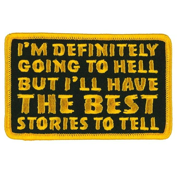 Hot Leathers  4 x 3 in. Going to Hell Stories Patch - Multi Color