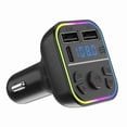CRESTIN- Fast Charger Car Fm Transmitter Adapter Tf Type-C Dual Usb ...