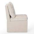 thumbnail image 2 of WestinTrends Soho Modern Upholstered Chenille Armless Dining Chairs With Casters (Set of 2), Taupe, 2 of 15