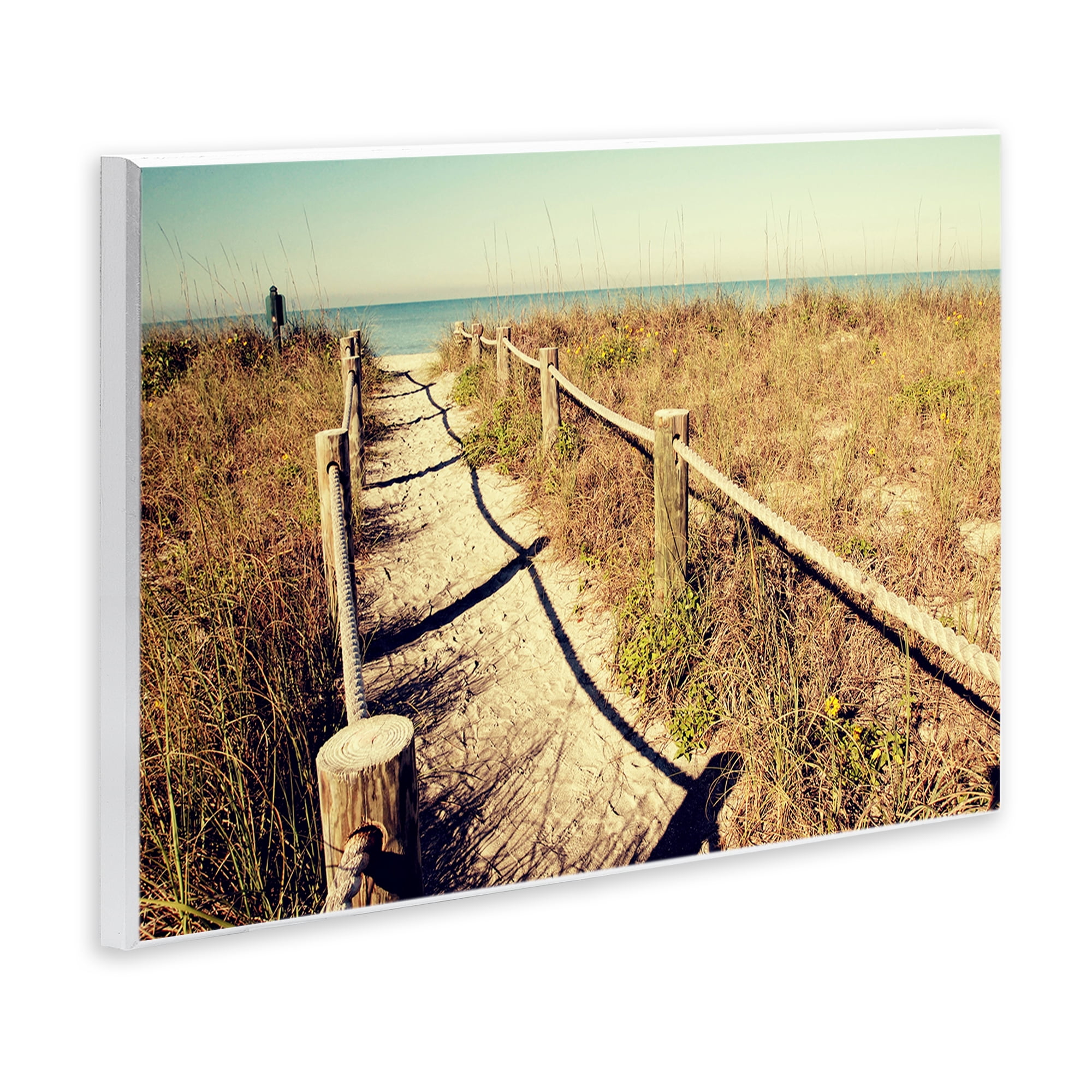 Stupell Industries Sandy Path Railing Landscape & Nature Photography Unframed Art Print Wall Art, 19 x 13